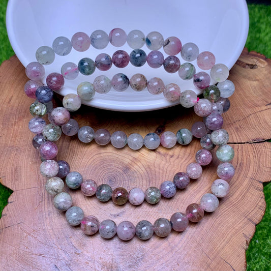 Cat eye watermelon tourmaline bracelet 6-7mm 1pc(SL81)