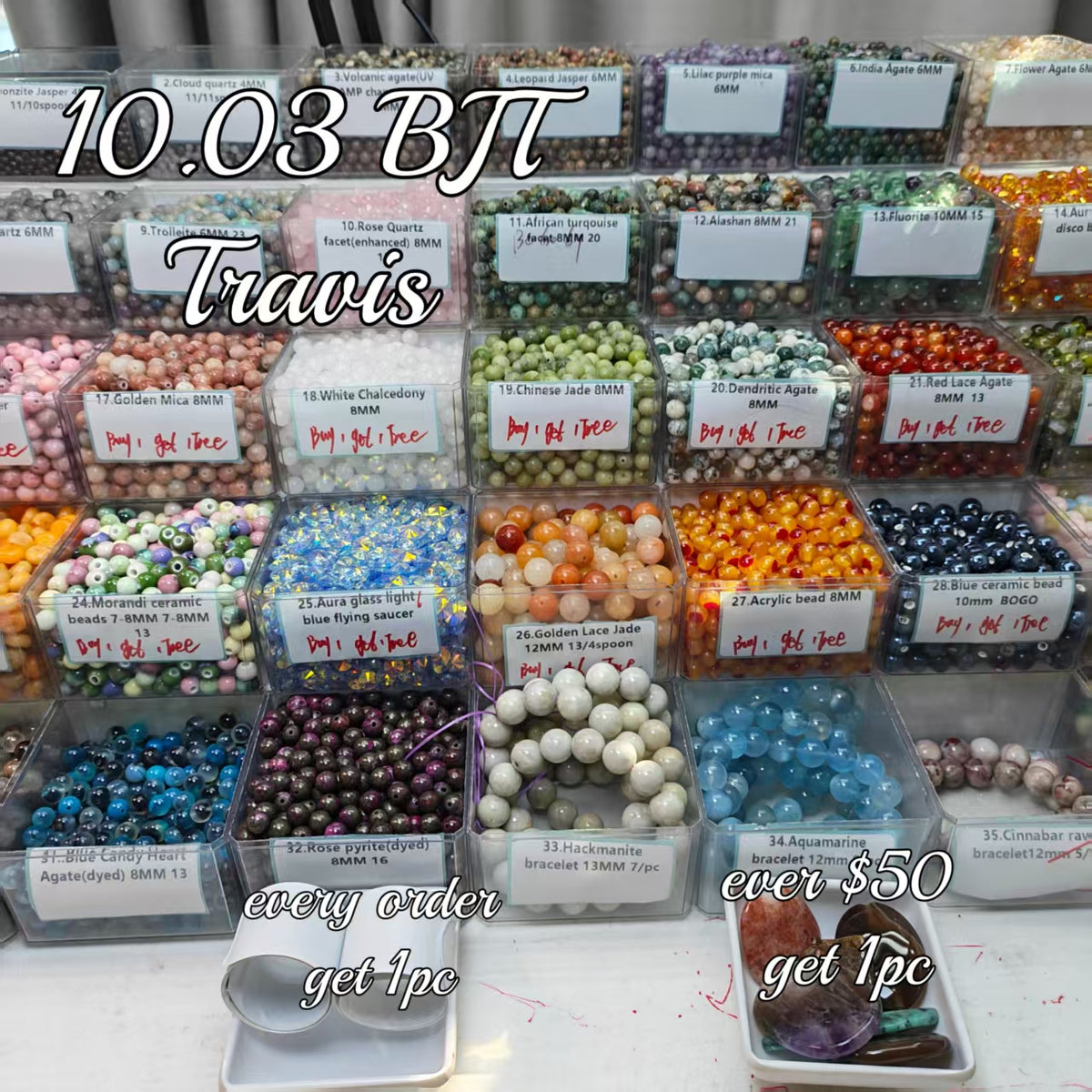 One bowl crystal bead- travis00-can make 6pcs bracelets 10.3