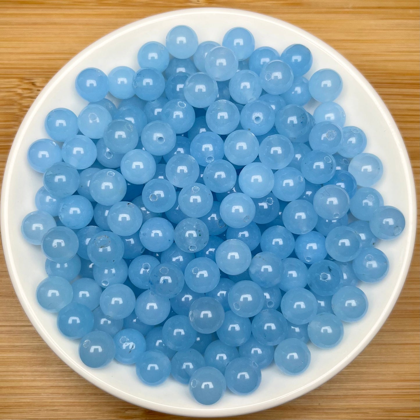 Blue Chalcedony（DYED）BUY 1 GET 1 FREE bead 132pcs_ 8mm 1 bowl (BOGO71)