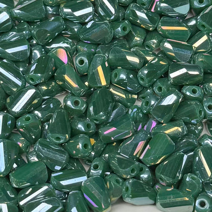 Solid Green Twisted Glass Bead 6*9mm(GL 13)  
