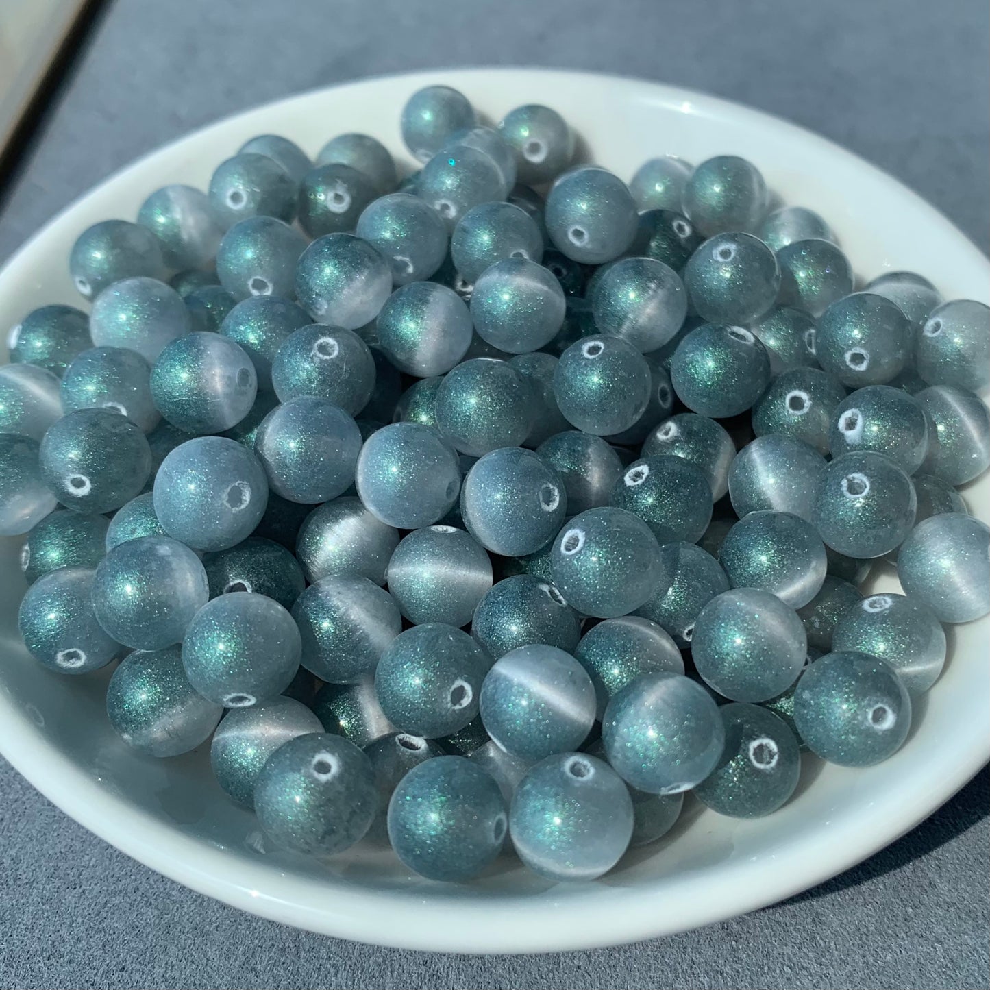 Galaxy Selenite(DYED) bead 132pcs_ 8mm/1 bowl  23$(VIP81)