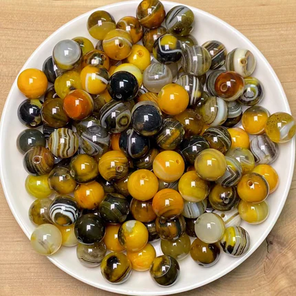 Bumblebee Agate(DYED) bead 108pcs_ 1 bowl 10mm(TEN40)