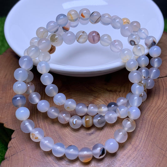 Black Flower Agate bracelet 6mm 1pc(SL44)