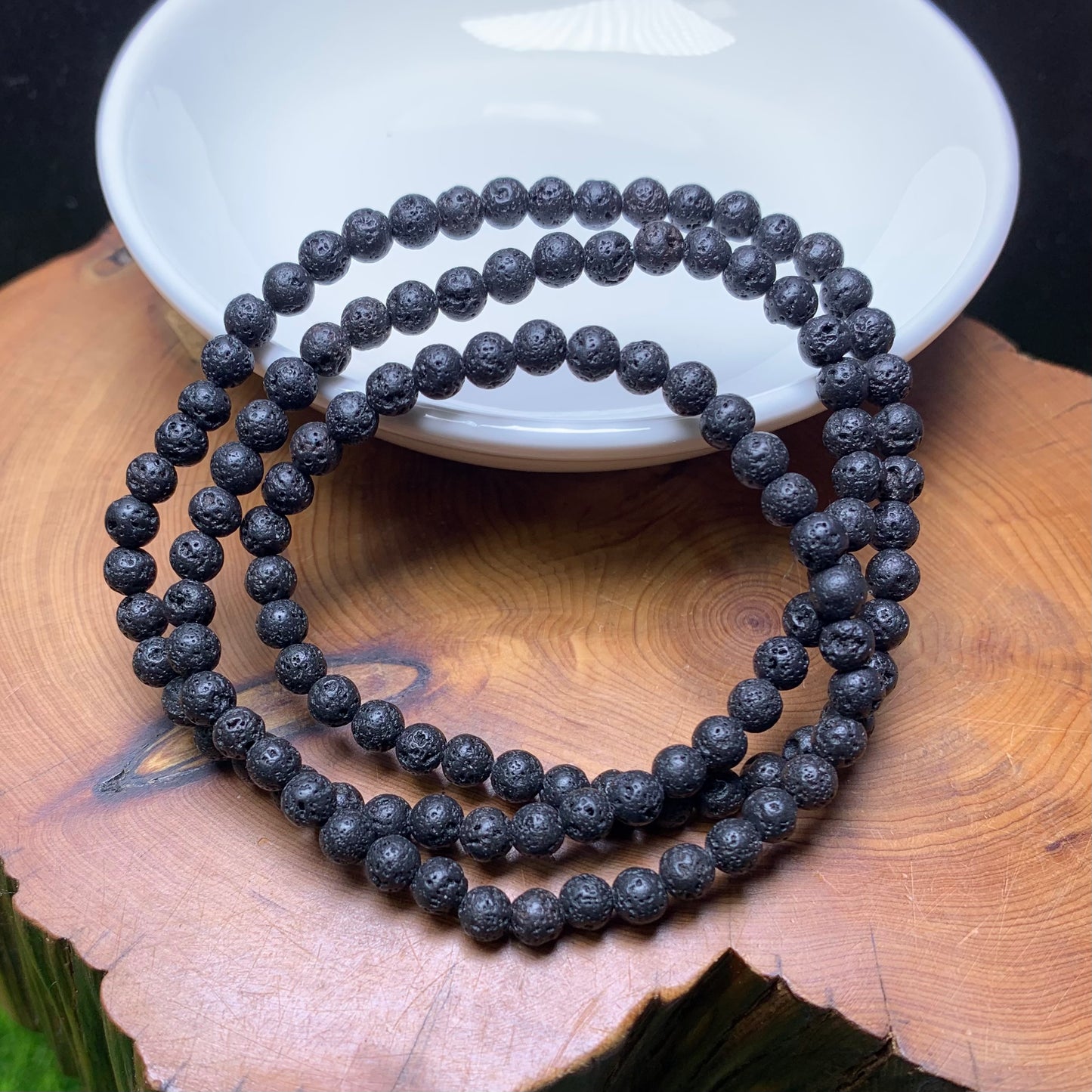 Lava 3 circle bracelet 4mm 1pc(SL760)