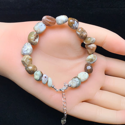 Green opal symbiosis agate freeform bracelet 1pc（SL854）