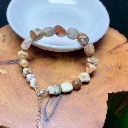 Green opal symbiosis agate freeform bracelet 1pc（SL854）