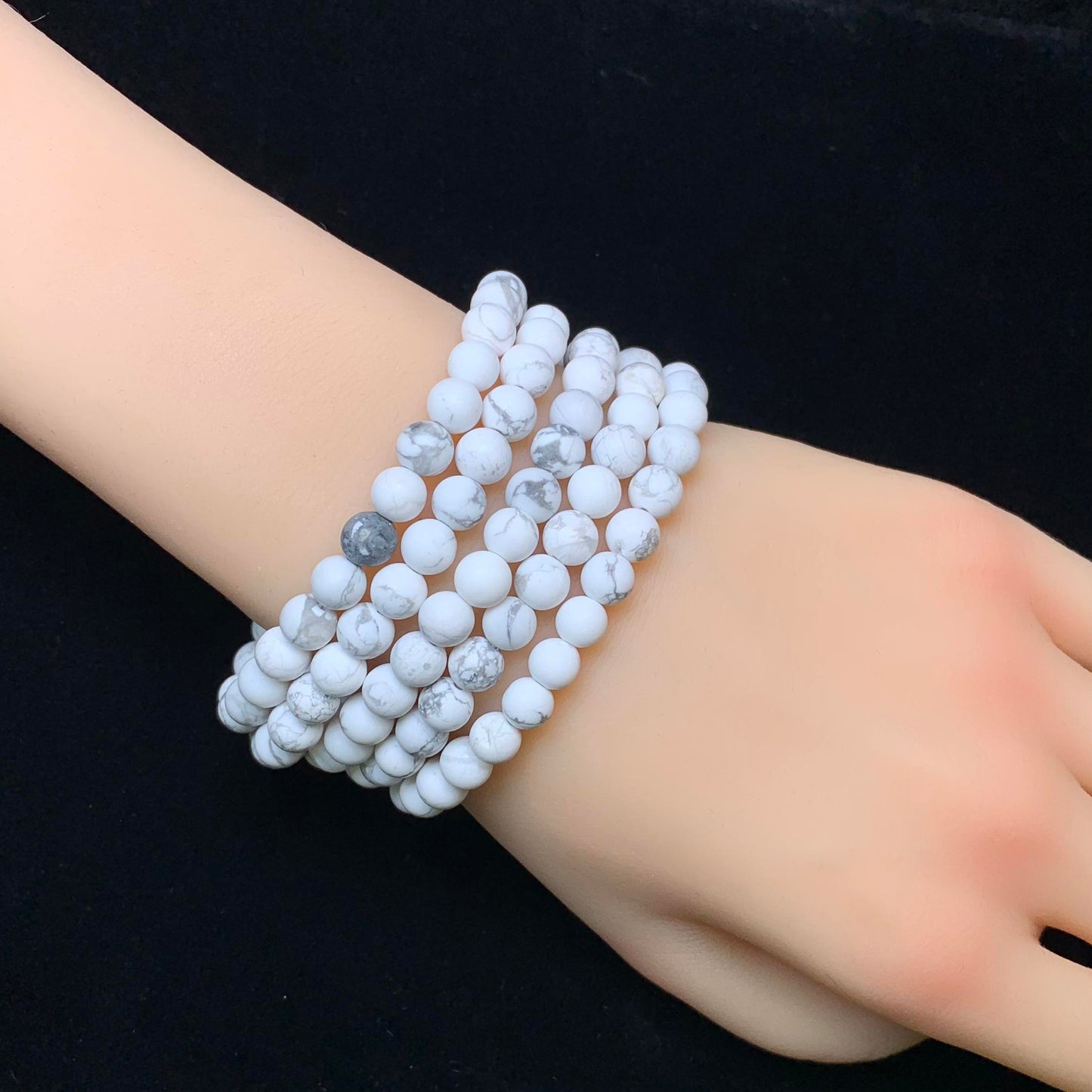 Matt Howlite bracelet 6mm 1pc(SL14)