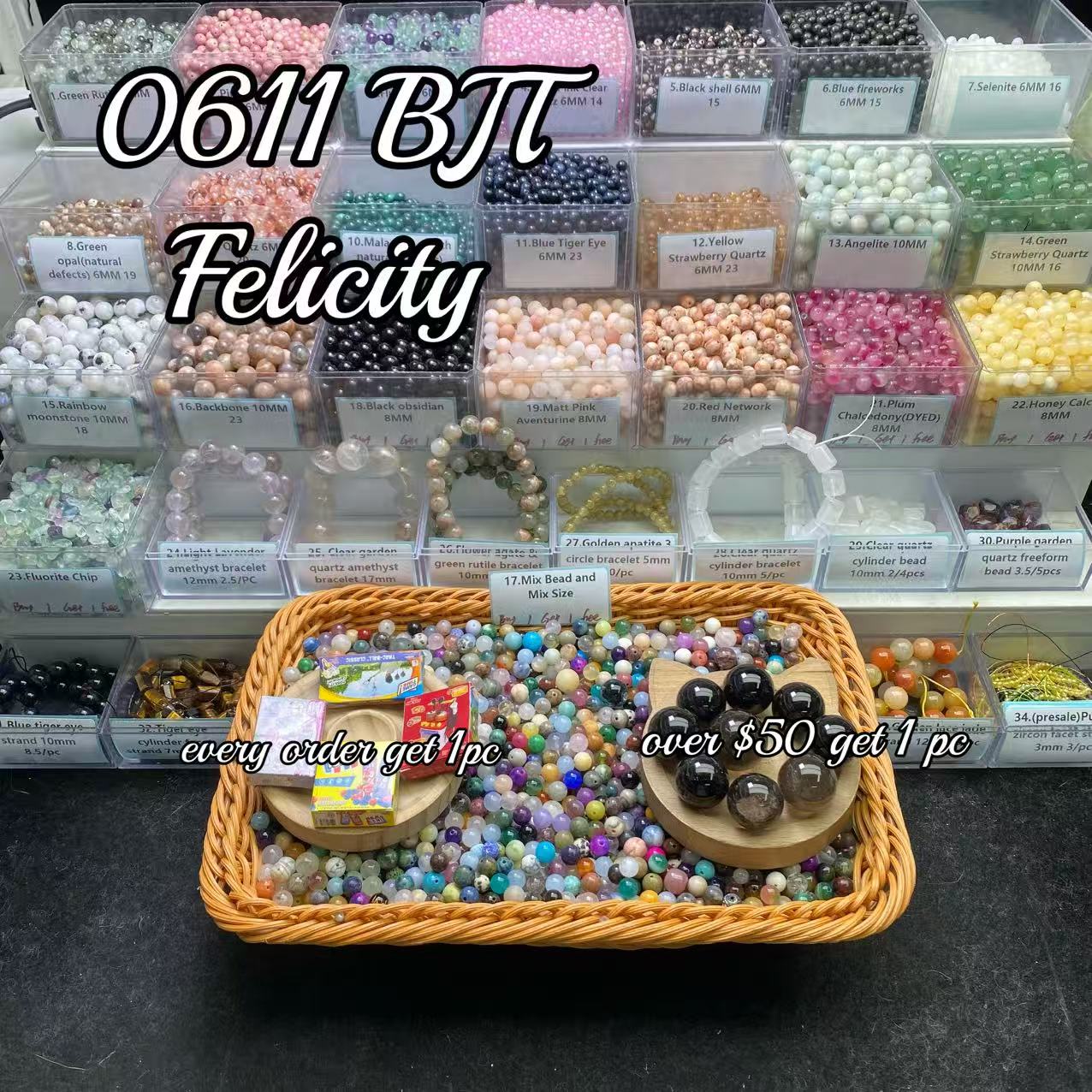 One bowl crystal bead- Felicity-can make 6pcs bracelets 6.11