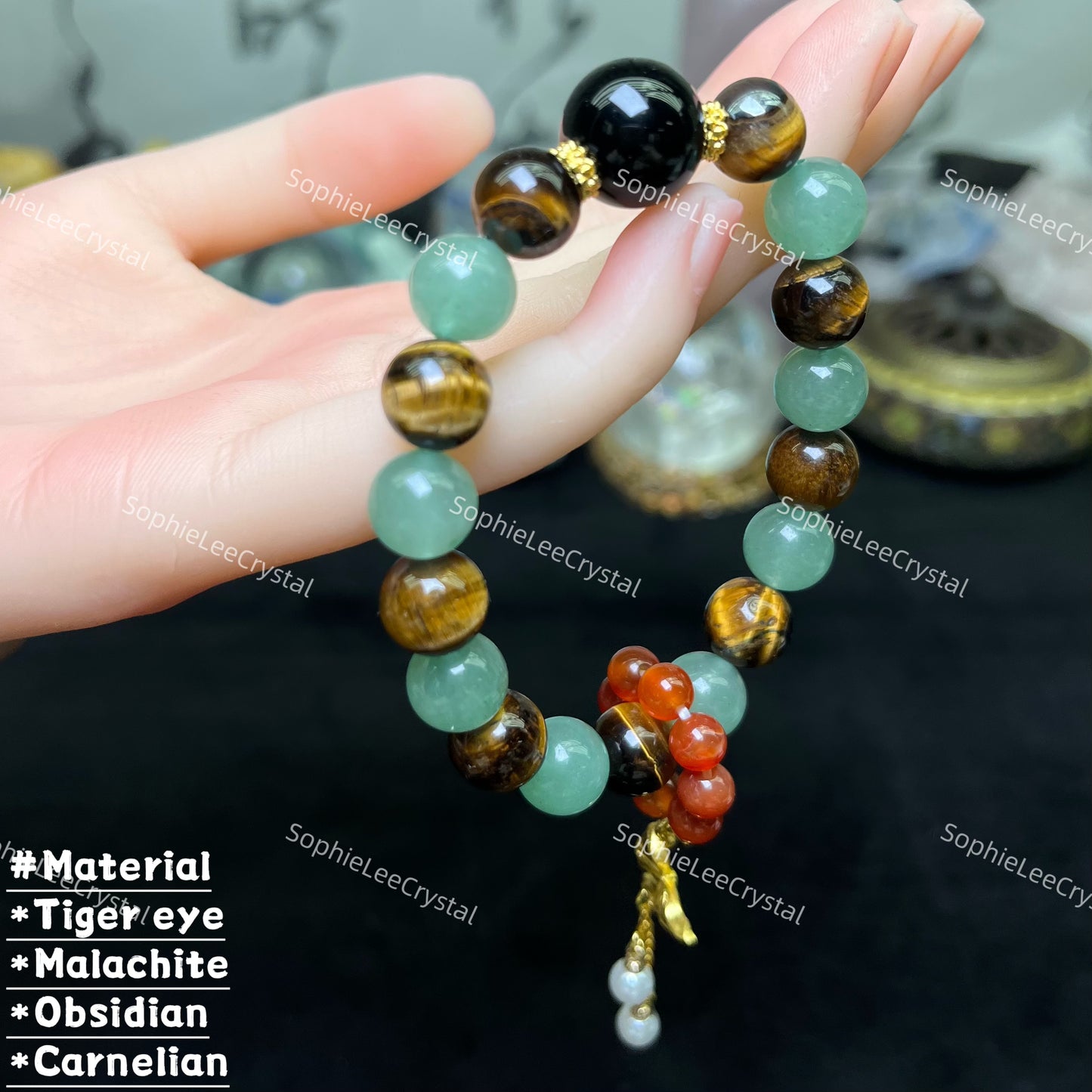 Money Attraction Bracelet with Tiger Eye 10mm Potential Bracelet Power Crystal Bracelet