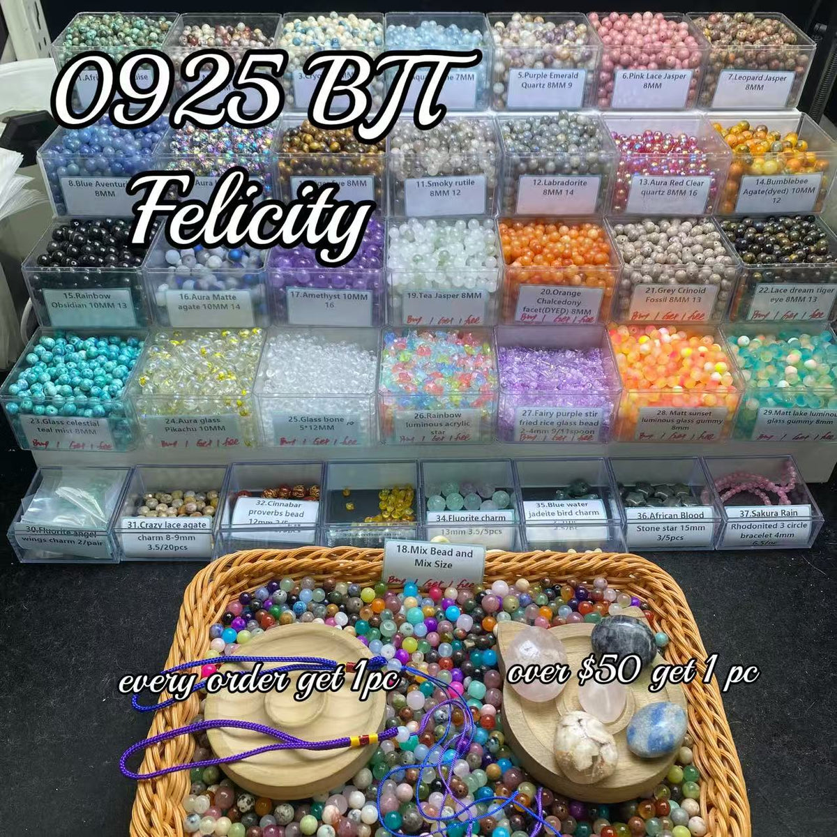 One bowl crystal bead- Felicity-can make 6pcs bracelets 9.25