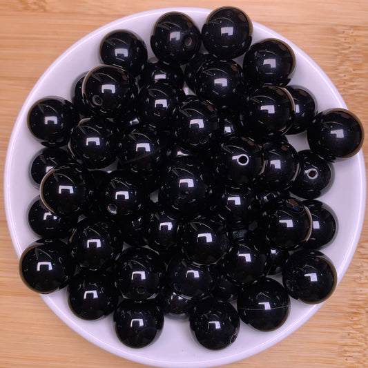 Black Onyx  bead  14mm/1 bowl(4spoon ) 52pcs- 12$(AGA44)