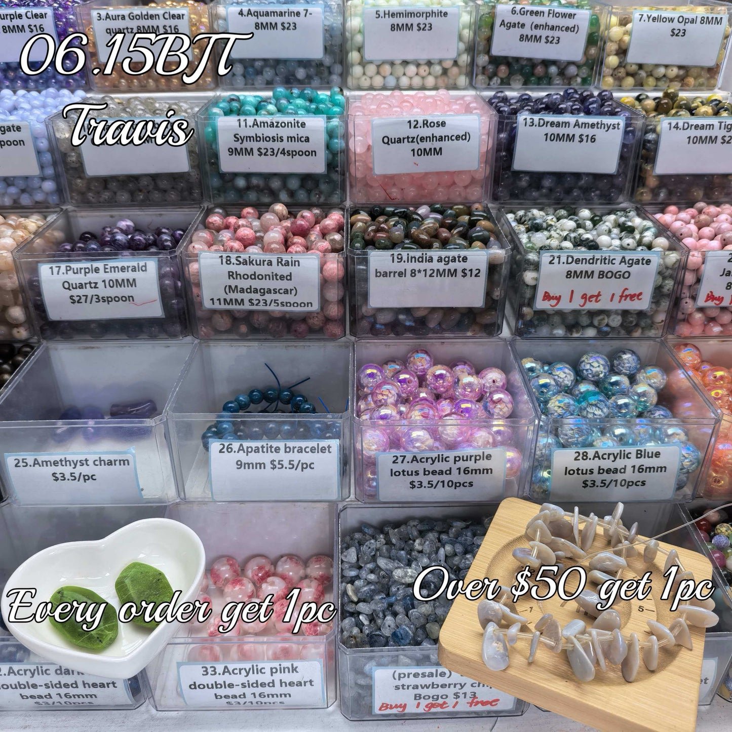 One bowl crystal bead- travis00-can make 6pcs bracelets 6.15