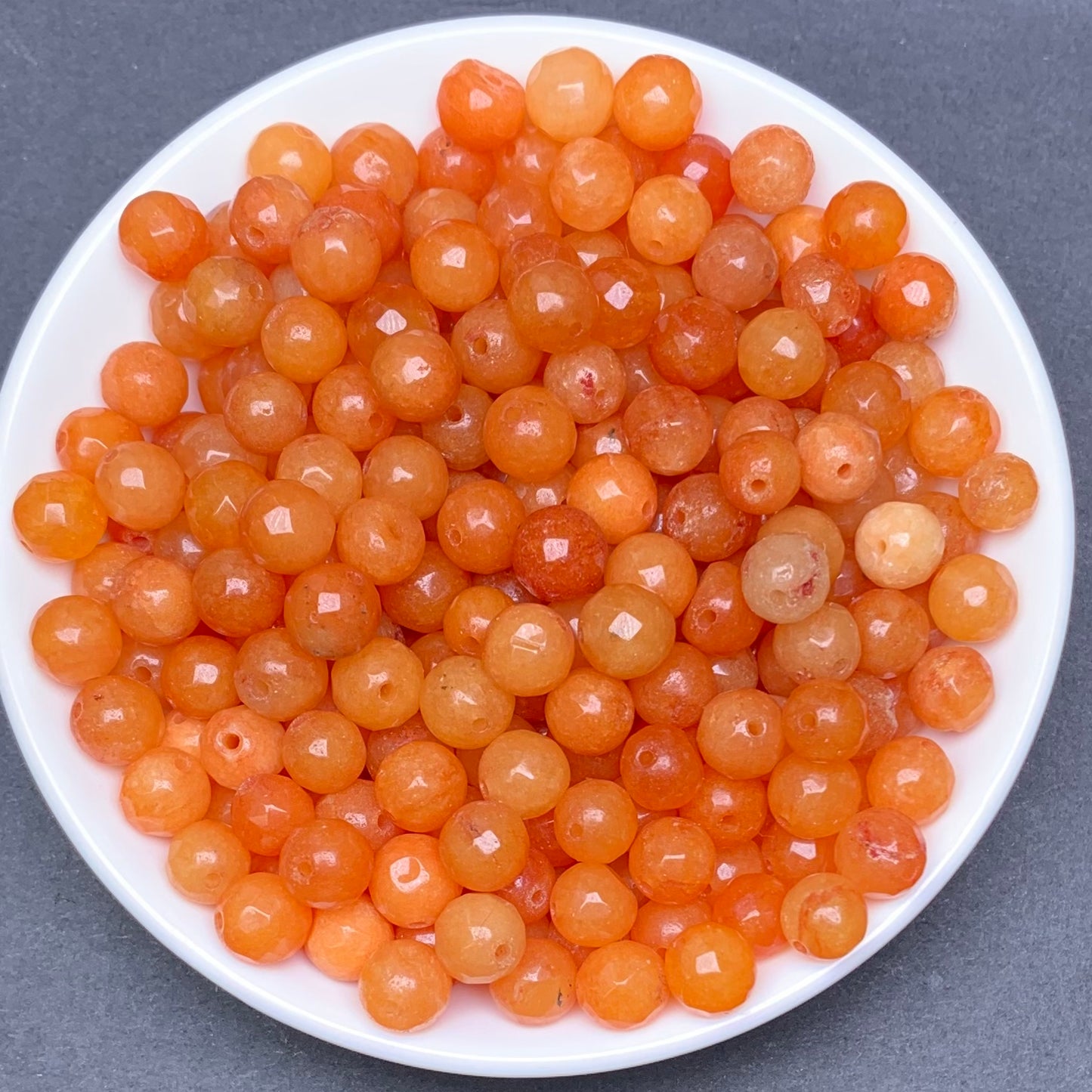 Orange Chalcedony facet(dyed)  BUY 1 GET 1 FREE bead 264pcs_ 8mm 1 bowl（BOGO69）