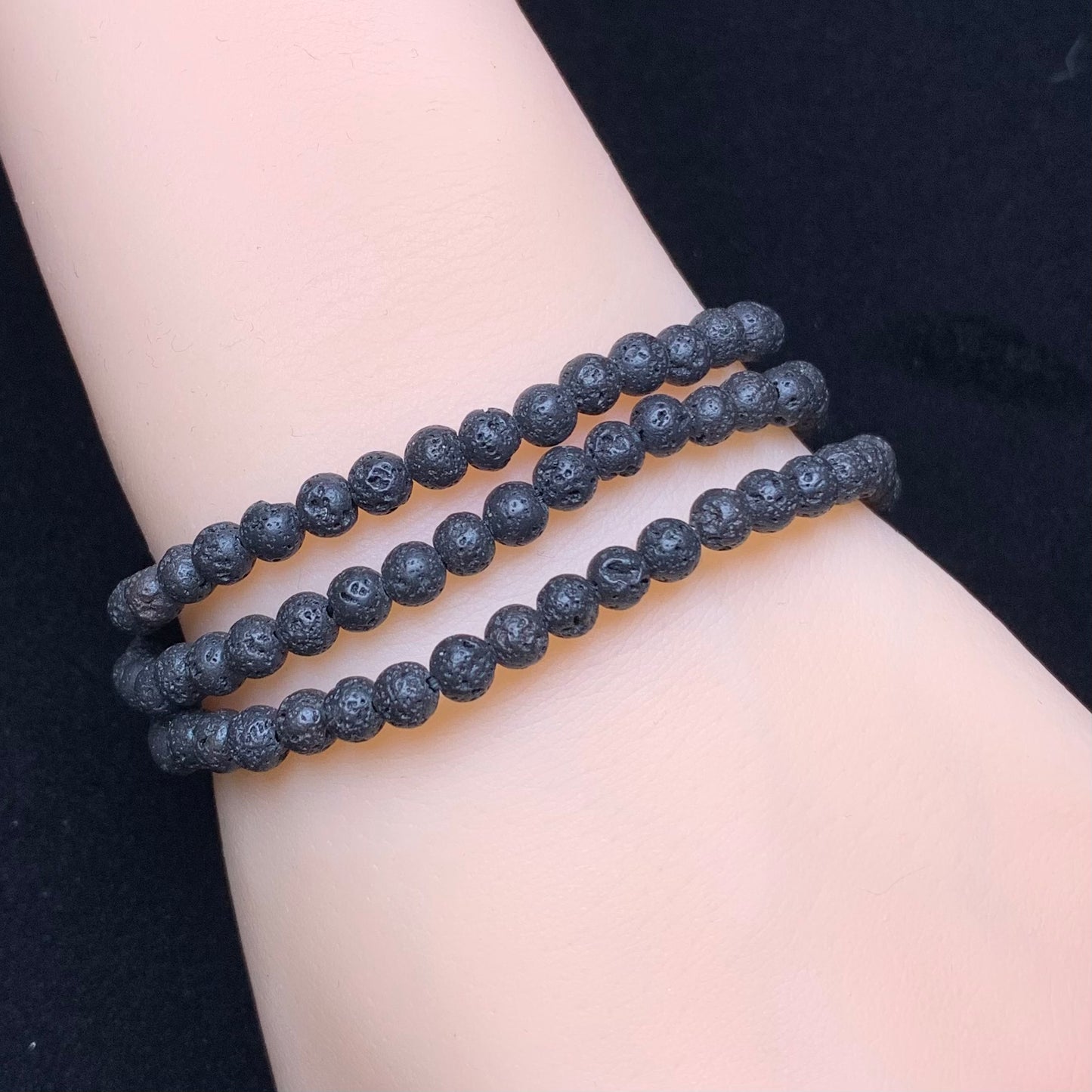 Lava 3 circle bracelet 4mm 1pc(SL760)