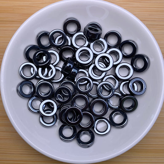 Donut Hematite 12MM bead 90pcs_ 1 bowl(HEM13)