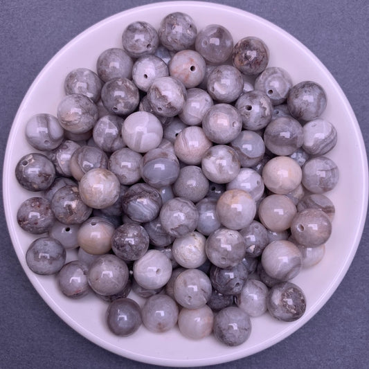 Grey Lace Agate  bead 108pcs_ 1 bowl 10mm -11$(AGA42)