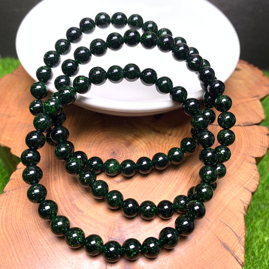 Green Sandstone（man-made) bracelet 6mm 1pc (SL23)