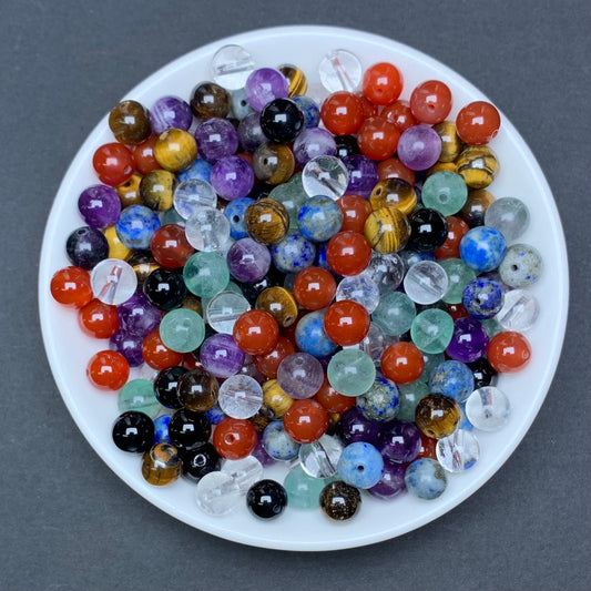 Seven Chakela bead 132pcs_ 1 bowl 8mm(NAT16)