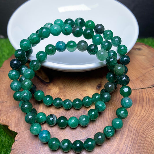 Green Mica bracelet 6mm 1pc (SL28)