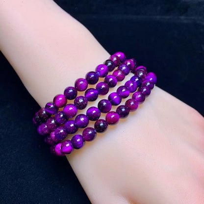 Purple tiger eye (dyed) bracelet 6mm 1pc (SL932)