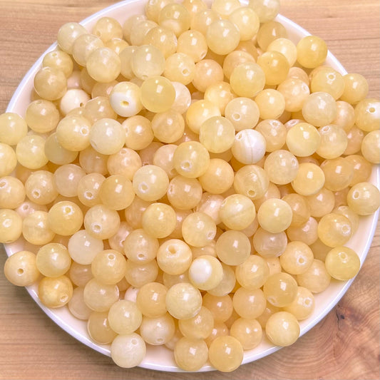 Honey Calcite BUY 1 GET 1 FREE bead 132pcs_ 8mm 1 bowl（BOGO14）