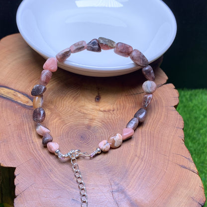 Rhodochrosite chip bracelet 1pc (SL828)