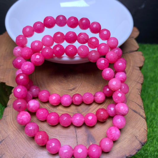 Rose Chalcedony Facet (DYED）bracelet 7mm 1pc (SL134)