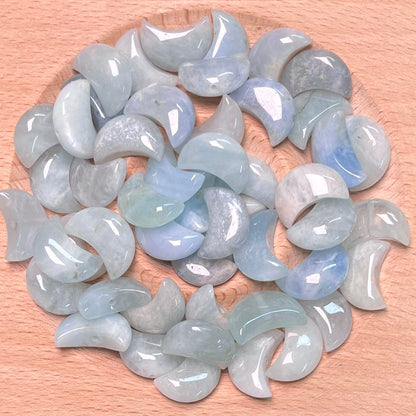 Aquamarine moon&star charm bead 1pc