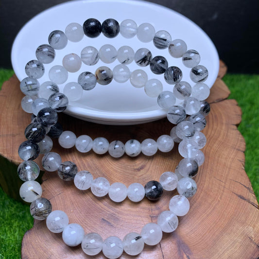 Black Rutile bracelet 7mm 1pc (SL74)