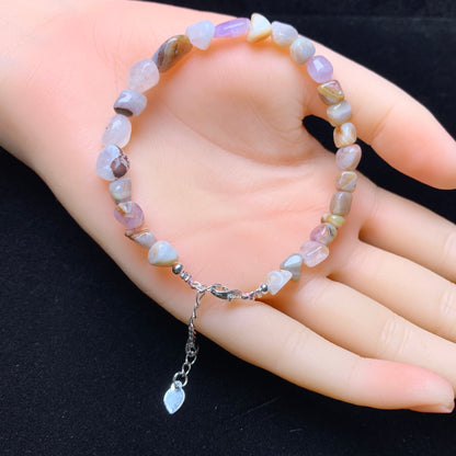 Auralite&Amethyst chip bracelet 1pc (SL831)