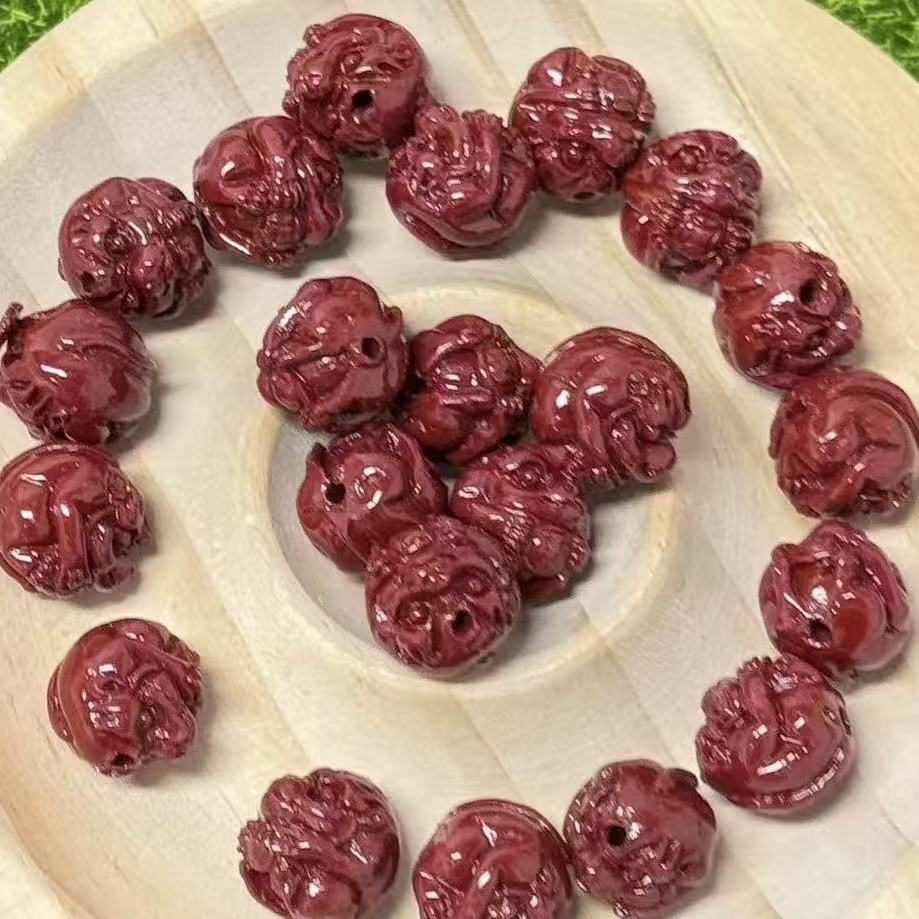 Cinnabar Carving charm-felicity