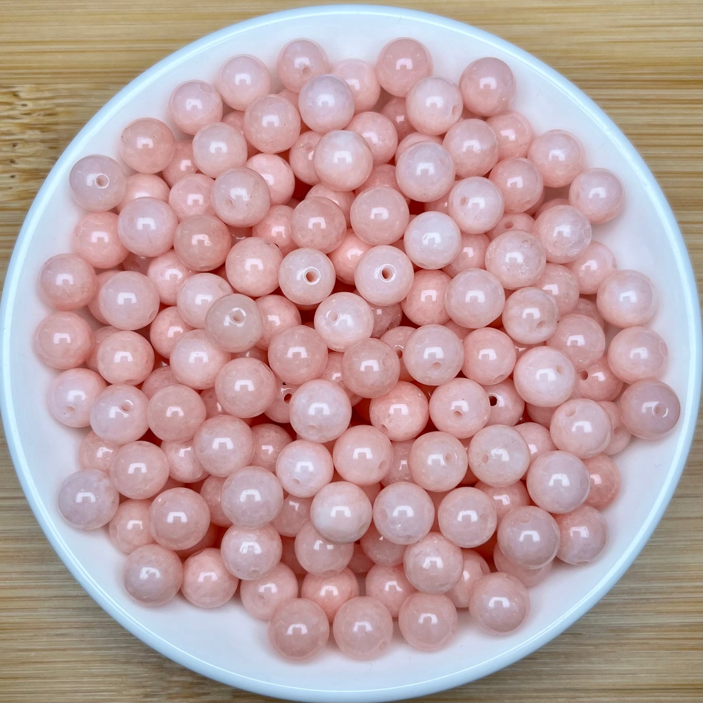 Carnation chalcedony (dyed) bead 132pcs_ 1 bowl 8mm(DYED35)