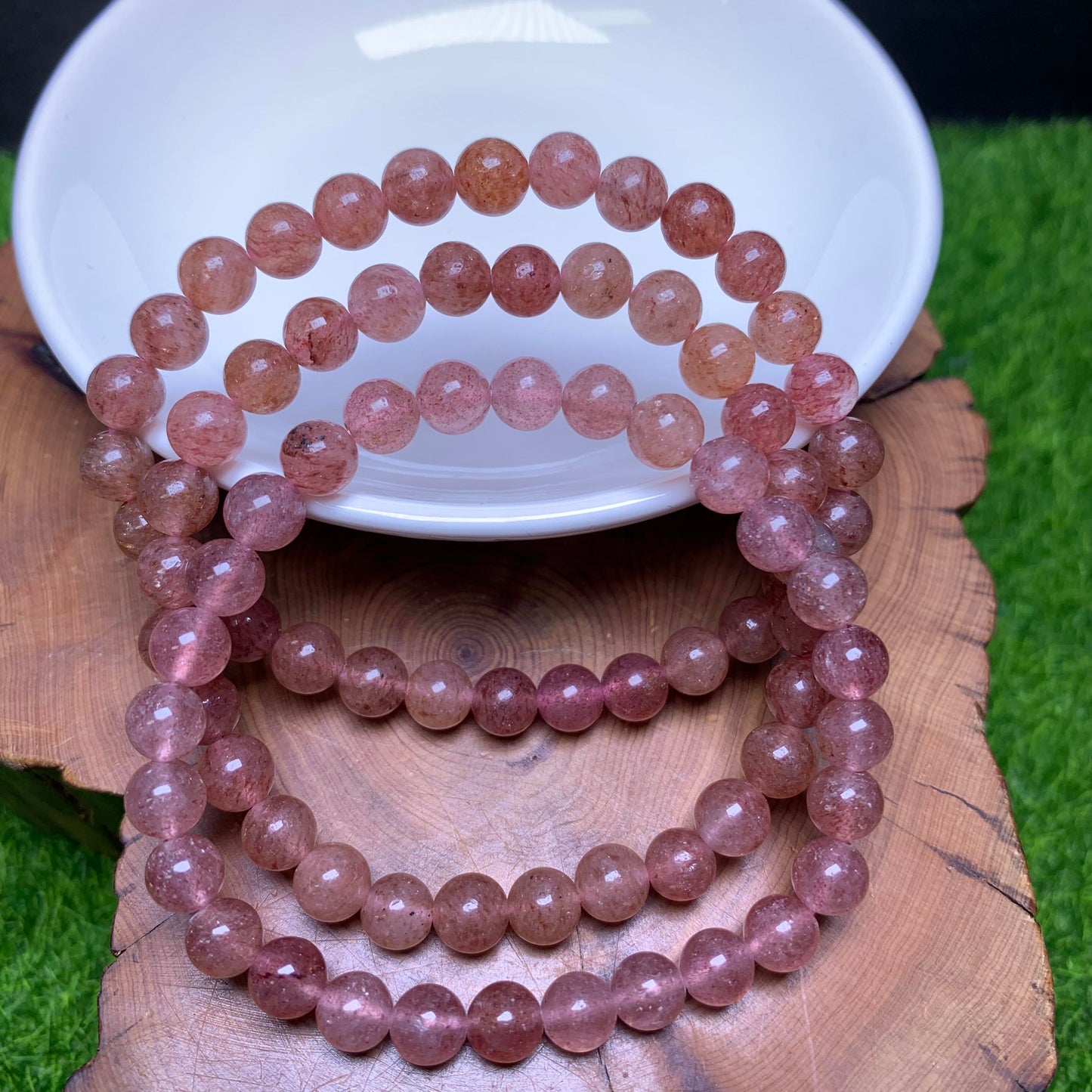 Strawberry Quartz bracelet 6mm 1pc(SL45)
