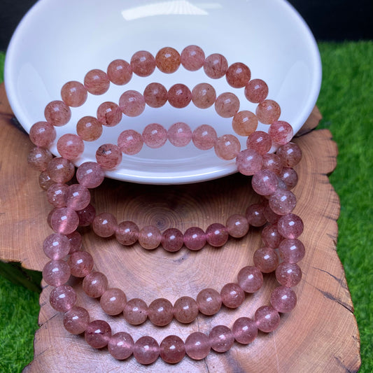 Strawberry Quartz bracelet 6mm 1pc(SL45)