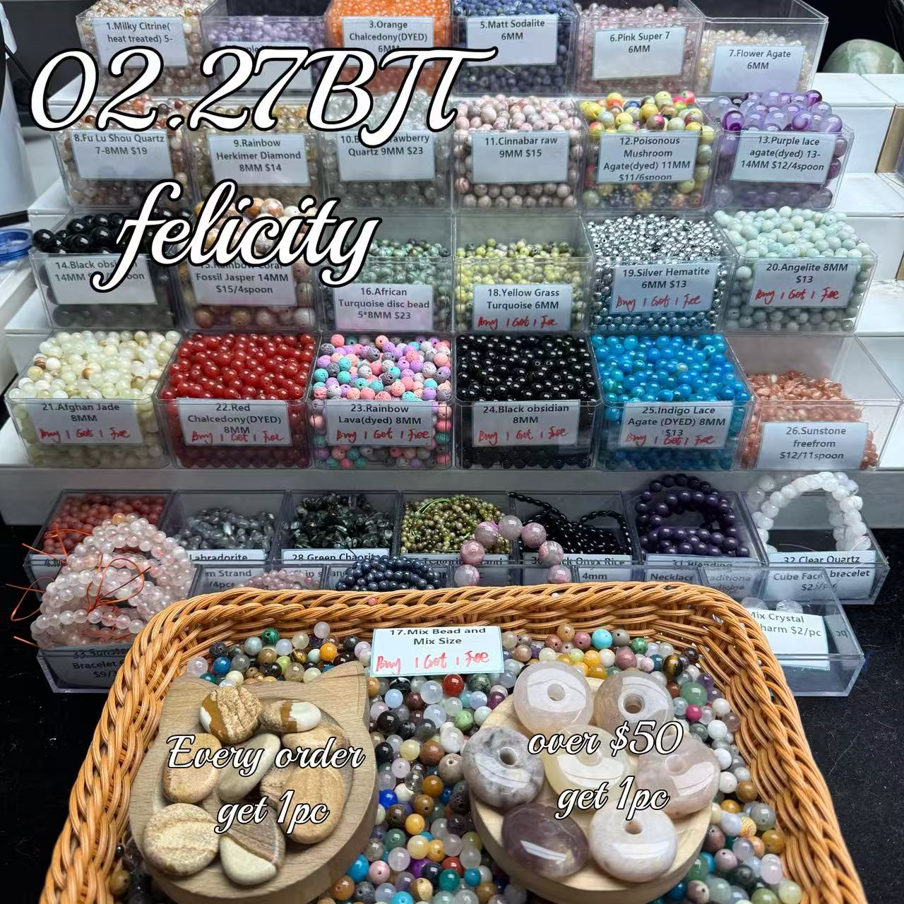 One bowl crystal bead- Felicity01-can make 6pcs bracelets 2.27