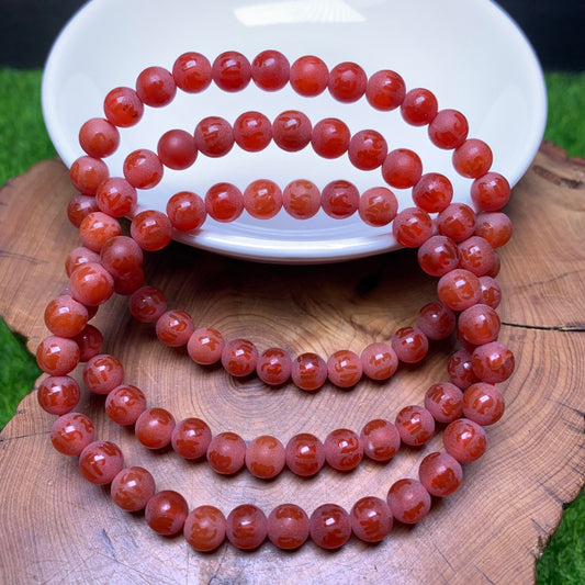 Matt carnelian mantra bracelet 6mm 1pc(SL64)