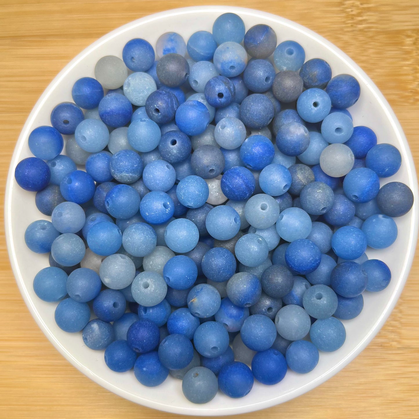 Matt Blue Aventurine bead 132pcs_ 1 bowl 8mm(AVE5)