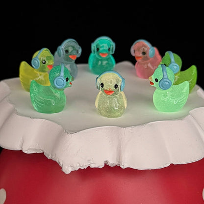 Luminous Earphone Duck Mini Figurine