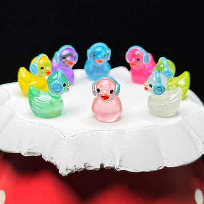 Luminous Earphone Duck Mini Figurine