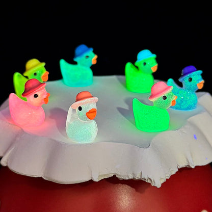 Luminous Hat Duck Mini Figurine