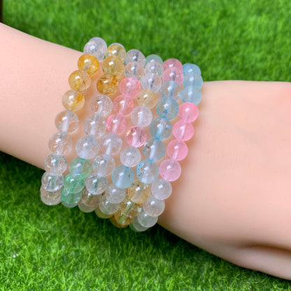 Rainbow Topaz Bracelet (heat treated) 7mm 1pc (SL104)