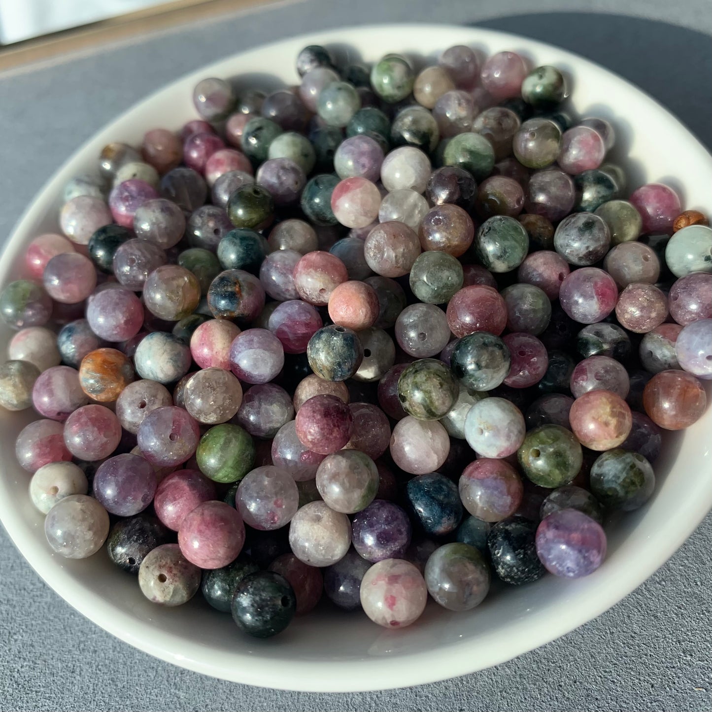 Pink Blue Tourmaline  bead 168pcs _6mm/1bowl  27$(VIP103)