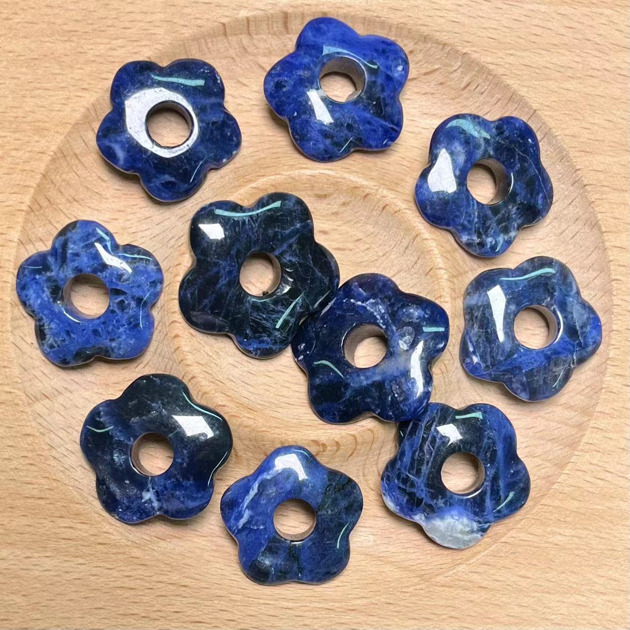 Sodalite flower bead 1pc