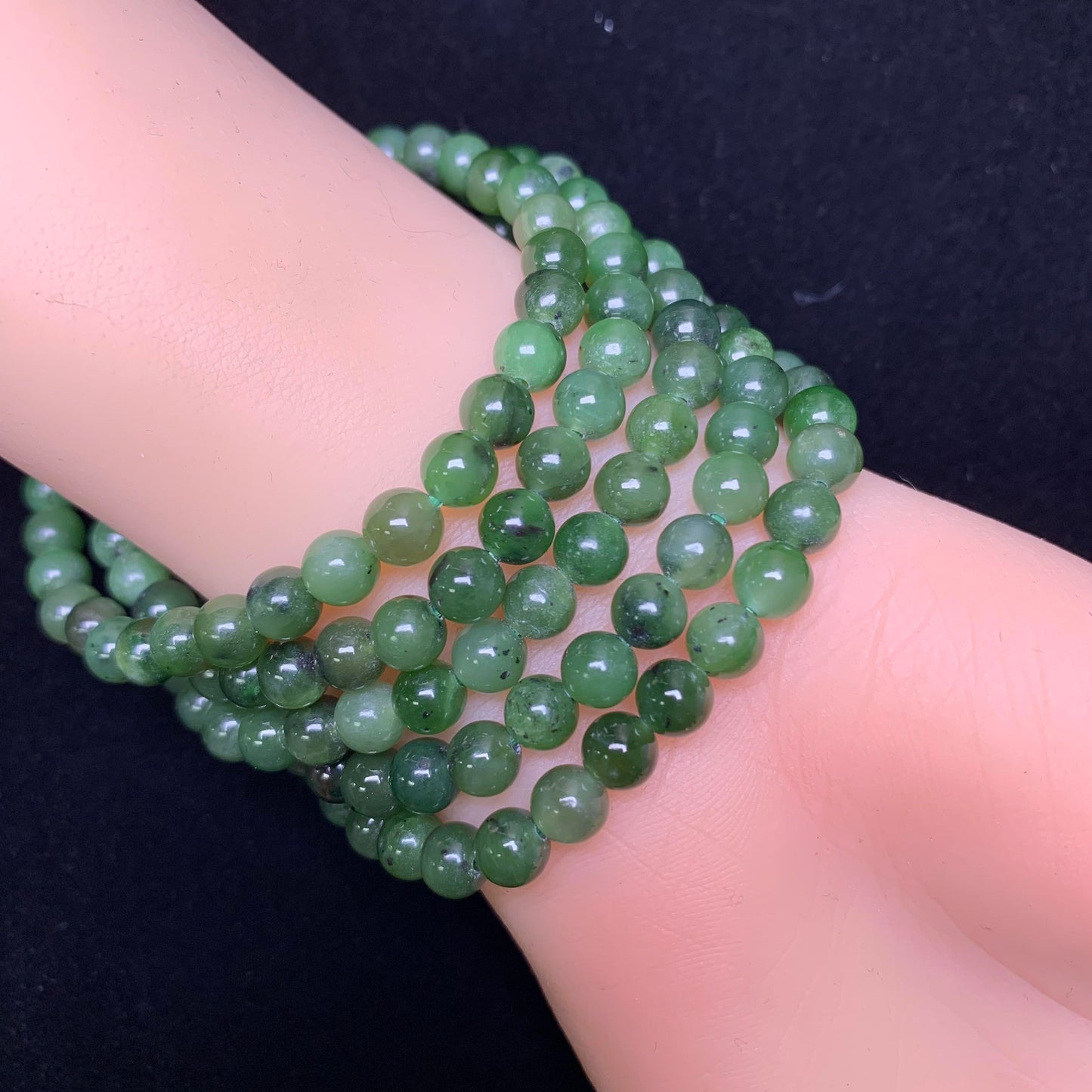 Russian green jade bracelet 5-6mm 1pc(SL5)