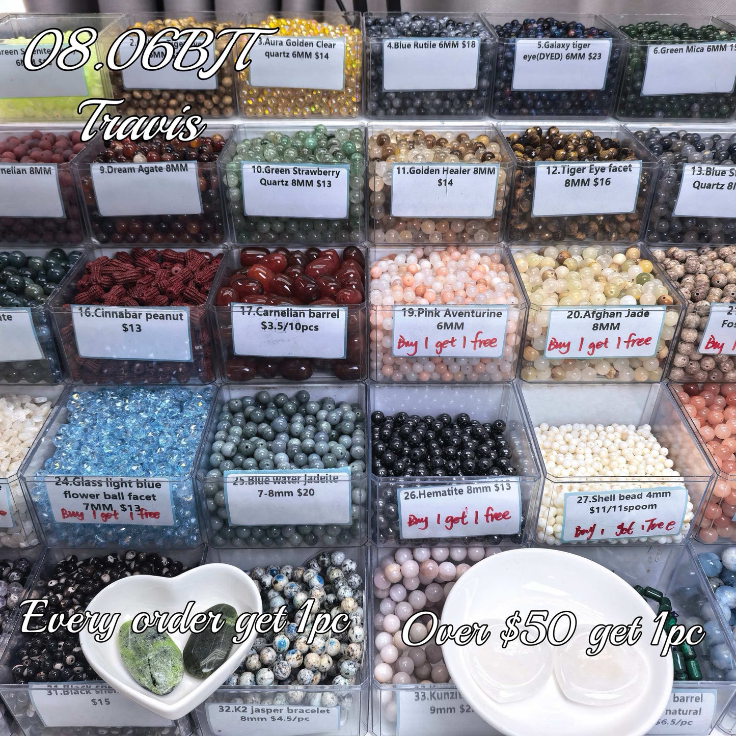 One bowl crystal bead- travis00-can make 6pcs bracelets 8.6