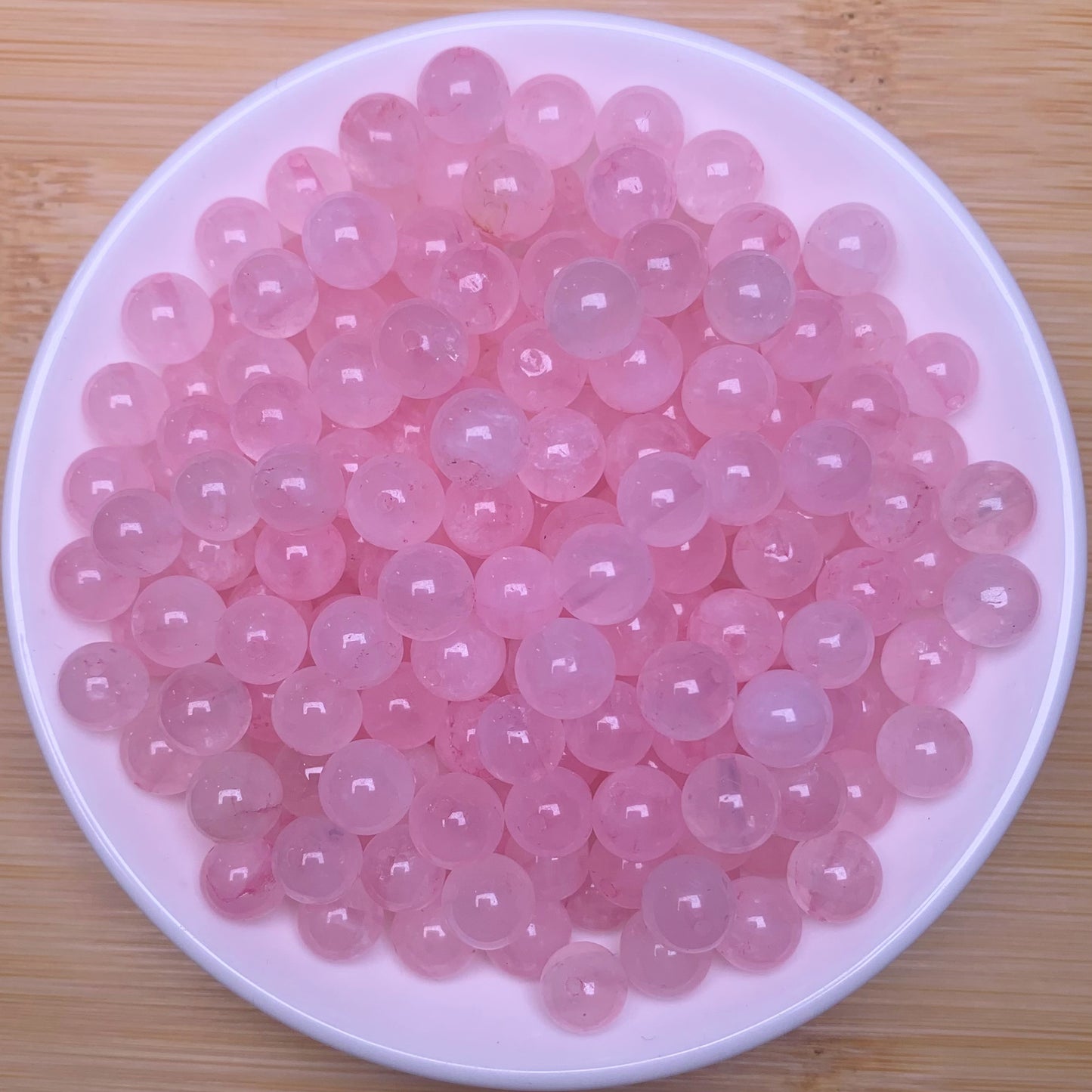 Rose Quartz(enhanced)  bead 132pcs_ 1 bowl 8mm(NAT12)