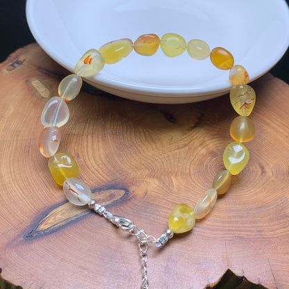Yellow Agate (dyed) freeform  bracelet 1pc (SL826)