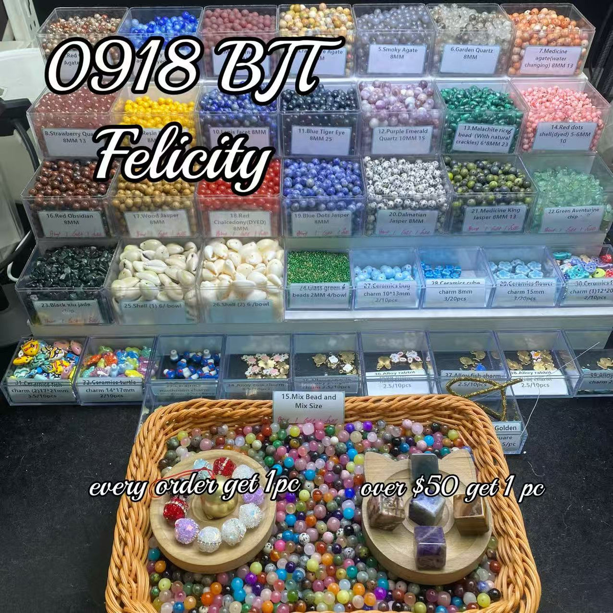 One bowl crystal bead- Felicity-can make 6pcs bracelets 9.18