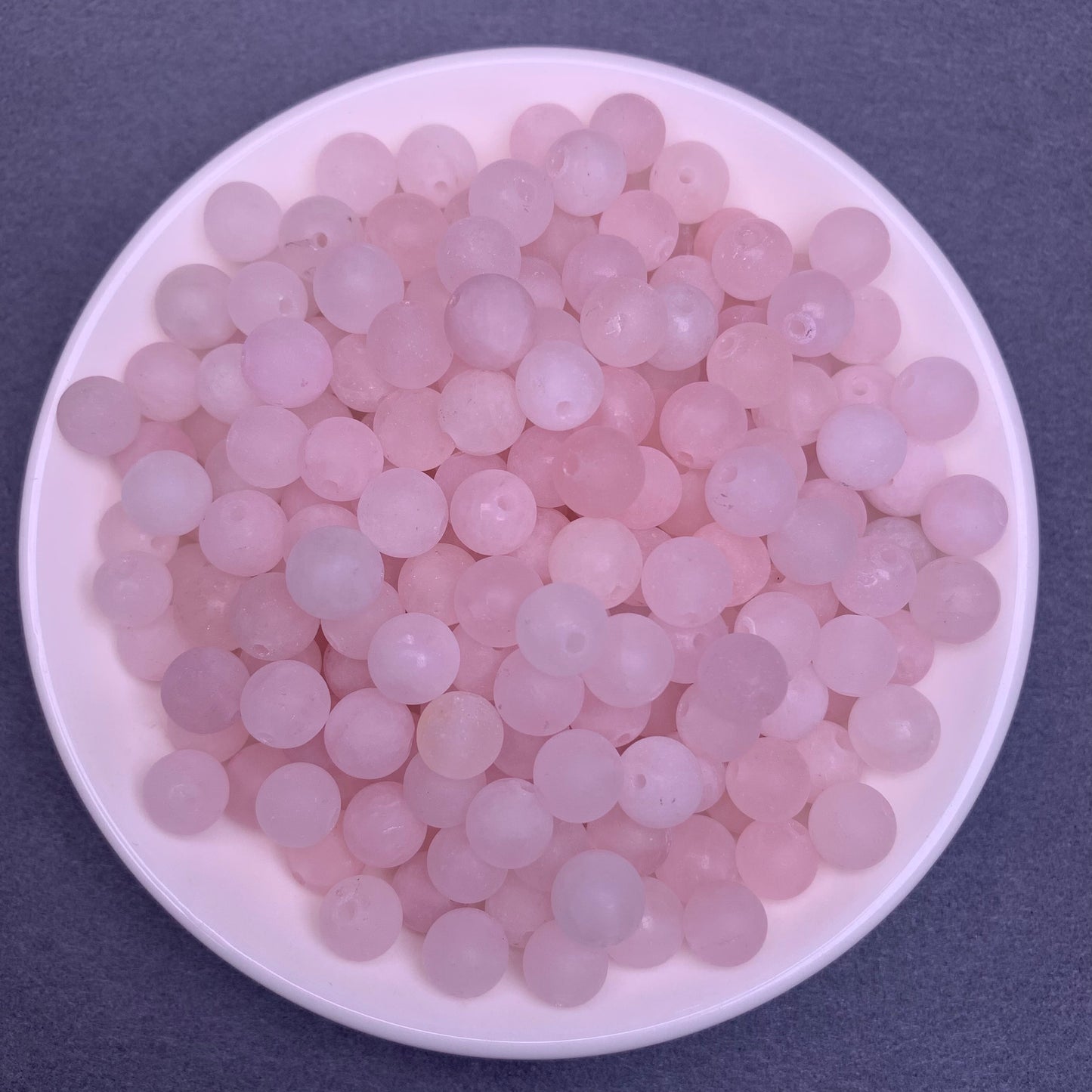 Matt Rose Quartz bead 132pcs_ 1 bowl 8mm(NAT22)