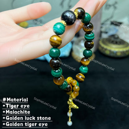 Money Attraction Bracelet with Tiger Eye 10mm Potential Bracelet Power Crystal Bracelet